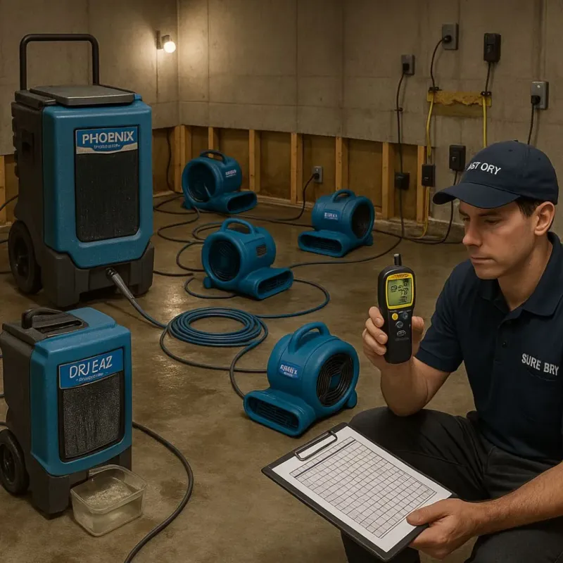 Structural Drying and Dehumidification process in Belleville, PA